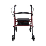 McKesson 4 Wheel Rollator Red Adjustable Height / Folding Aluminum Frame (1095248_EA) 1/EA