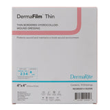 DermaFilm® Thin Hydrocolloid Dressing Film Backing 4 X 4 Inch Square Hydrocolloid / Film (583419_BX) 10/BX
