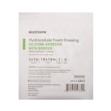 McKesson Foam Dressing 3 X 3 Inch With Border Film Backing Silicone Gel Adhesive Square Sterile (886431_BX) 10/BX