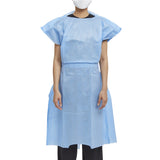 Halyard Patient Exam Gown One Size Fits Most Blue Disposable (937757_BX) 10/BX