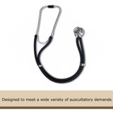 W.A. Baum Sprague Stethoscope Black 2-Tube 30 Inch Tube Double Sided Chestpiece (709505_EA) 1/EA