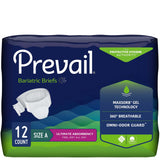 Prevail® Bariatric Unisex Adult Incontinence Brief Bariatric Size A Disposable Heavy Absorbency (653235_BG) 12/BG