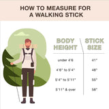 Brazos™ Walking Stick Wood 55 Inch Height Safari (1229023_EA) 1/EA