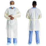 Halyard Basics Protective Procedure Gown Large Yellow NonSterile AAMI Level 2 Disposable (1204460_CS) 100/CS