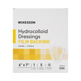McKesson Hydrocolloid Dressing Waterproof Film Backing 6 X 7 Inch Sacral Hydrocolloid / Film (882993_BX) 5/BX