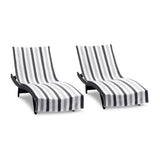Hospeco® Cabo Cabana Chaise Cover 30x85 Black/Grey, 12/Case (HOSCC-CC-BK-GY-CS) Case of 12