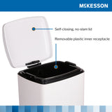 McKesson Trash Can 32 Quart / 8 gal. White Metal Square (1223678_CS) 1/CS