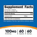 nutricost® Dietary Supplement COQ10 100 mg Strength Capsule 60 Per Bottle (1270247_BT) 1/BT