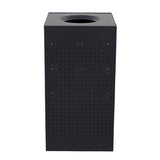 Celestial 25 Gallon Black Square Receptacle with Perforated Holes (4188) Each