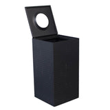 Celestial 25 Gallon Black Square Receptacle with Perforated Holes (4188) Each