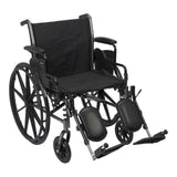 McKesson Lightweight Wheelchair Dual Axle Desk Length Arm Swing-Away Elevating Legrest Black Upholstery 20 Inch Seat Width Adult 300 lbs. Weight Capacity (1065287_EA) 1/EA