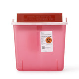 In-Room™ Sharps Container Translucent Red Base 11 H X 10-3/4 W X 4-3/4 D Inch Horizontal Entry 1.25 Gallon (172258_EA) 1/EA