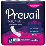 Prevail® Daily Pads Bladder Control Pad 13 Inch Length Heavy Absorbency Polymer Core One Size Fits Most (810356_CS) 156/CS