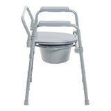 McKesson 3-in-1 Commode Chair Fixed Arms Steel Frame Back Bar 13-1/2 Inch Seat Width 350 lbs. Weight Capacity (1065228_EA) 1/EA