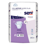 Seni® Active Super Plus Unisex Adult Absorbent Underwear Pull On with Tear Away Seams Medium Disposable Heavy Absorbency (1163859_CS) 80/CS
