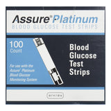Assure® Platinum Blood Glucose Test Strips 100 Strips per Pack (718283_CS) 600/CS