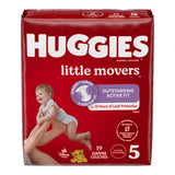 Huggies® Little Movers Unisex Baby Diaper Size 5 Disposable Moderate Absorbency (1128669_CS) 76/CS