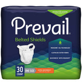 Prevail® Belted Shields Unisex Adult Incontinence Belted Undergarment Belted One Size Fits Most Disposable Light Absorbency (409934_BG) 30/BG