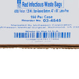 McKesson Biohazard Waste Bag Biohazard Symbol / Infectious Waste 45 to 55 gal. Red 40 X 55 Inch (185448_CS) 150/CS