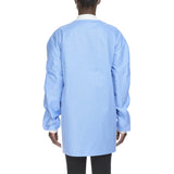 O&M Halyard Inc Lab Jacket Blue X-Large Hip Length 3-Layer SMS Disposable (130627_CS) 24/CS