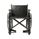McKesson Bariatric Wheelchair Dual Axle Desk Length Arm Swing-Away Footrest Black Upholstery 22 Inch Seat Width Adult 450 lbs. Weight Capacity (1065280_EA) 1/EA