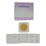 Safe N Simple Ostomy Barrier Trim to Fit, Extended Wear Adhesive Tape Collar 57 mm Flange Red Code System Up to 1-3/4 Inch Opening 5 X 5 Inch (1243999_BX) 5/BX