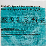 CoFlex® NL Cohesive Bandage 1 Inch X 5 Yard Self-Adherent Closure Teal / Blue / White / Purple / Green NonSterile 12 lbs. Tensile Strength (627155_RL) 1/RL