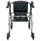 McKesson 4 Wheel Rollator Silver Adjustable Height / Folding Aluminum Frame (1065267_EA) 1/EA