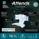 Attends® Premier Unisex Adult Incontinence Brief Large Disposable Heavy Absorbency (1128074_BG) 12/BG
