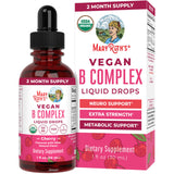 Mary Ruth's® Vegan B-Complex Dietary Supplement Niacin / Vitamin B6 / Folate / B12 / Biotin 2 mg - 2 mg - 400 mcg - 1,500 mcg - 2,500 mcg Strength Drop 1 oz. Cherry Flavor (1271766_EA) 1/EA