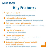 McKesson Gelling Fiber Wound Dressing 4 X 4-3/4 Inch Rectangle Sterile (1138627_BX) 10/BX