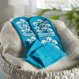 McKesson Paw Prints® Slipper Socks Unisex Adult One Size Fits Most Single Tread Single Patient Use Teal (475019_PR) 1/PR