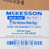 McKesson Biohazard Waste Bag Biohazard Symbol / Infectious Waste 20 to 25 gal. Red 28 X 31 Inch (230472_CS) 250/CS