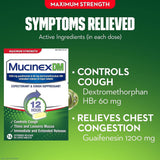 Mucinex® DM Cold and Cough Relief 1,200 mg - 60 mg Strength Tablet 14 per Box (718857_BX) 14/BX
