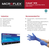 MICROFLEX® Cobalt® Exam Glove Medium NonSterile Nitrile Standard Cuff Length Fully Textured Blue Not Rated (889900_CS) 1000/CS