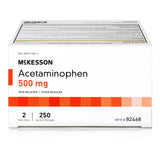 McKesson Pain Relief 500 mg Strength Acetaminophen Unit Dose Tablet 250 per Box (1111740_BX) 250/BX