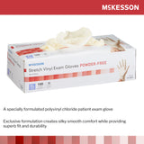 McKesson Exam Glove X-Large NonSterile Stretch Vinyl Standard Cuff Length Smooth Ivory Not Rated (409745_CS) 1000/CS