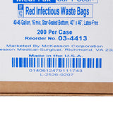 McKesson Biohazard Waste Bag Biohazard Symbol / Infectious Waste 40 to 45 gal. Red 40 X 46 Inch (192886_CS) 200/CS