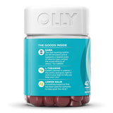OLLY® Goodbye Stress® Dietary Supplement GABA / L-Theanine / Lemon Balm Extract 100 mg - 50 mg - 75 mg Strength Gummy 42 per Bottle Berry Verbena Flavor (1228393_BT) 1/BT