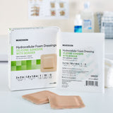 McKesson Foam Dressing 3 X 3 Inch With Border Film Backing Silicone Gel Adhesive Square Sterile (886431_CS) 200/CS