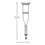 McKesson Underarm Crutches Pediatric 4 Foot to 4 Foot 6 Inch User Height Aluminum Frame 175 lbs. Weight Capacity (1076178_PR) 1/PR