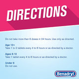 Benadryl® Allergy Relief 25 mg Strength Tablet 24 per Box (783320_CS) 576/CS