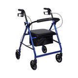 McKesson 4 Wheel Rollator Blue Adjustable Height / Folding Aluminum Frame (1065264_EA) 1/EA