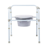 McKesson 3-in-1 Commode Chair Fixed Arms Steel Frame Back Bar 13-3/4 Inch Seat Width 350 lbs. Weight Capacity (1065227_EA) 1/EA