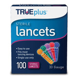 TRUEplus™ Lancet for Lancing Device 33 Gauge Non-Safety Twist Off Cap Finger (840884_BX) 100/BX