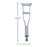 McKesson Underarm Crutches Pediatric 3 Foot 7 Inch to 4 Foot User Height Aluminum Frame 175 lbs. Weight Capacity (1093022_CS) 10/CS