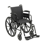McKesson Lightweight Wheelchair Dual Axle Desk Length Arm Elevating Legrest Black Upholstery 20 Inch Seat Width Adult 300 lbs. Weight Capacity (1128897_EA) 1/EA