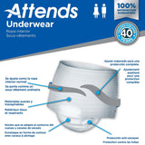 Attends® Care Unisex Adult Absorbent Underwear Pull On with Tear Away Seams X-Large Disposable Heavy Absorbency (771658_BG) 14/BG