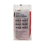 McKesson Terries™ Slipper Socks Unisex Adult X-Large Double Tread Single Patient Use Red (553042_CS) 48/CS