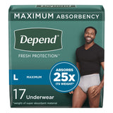 Depend® Fresh Protection Male Adult Absorbent Underwear Waistband Style Large Disposable Heavy Absorbency (1090312_PK) 17/PK